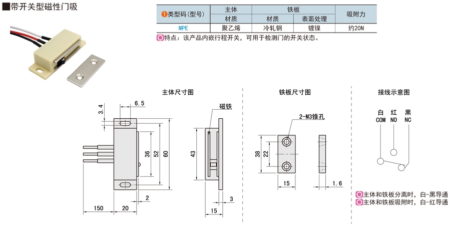 带开关型磁性门吸的应用方案